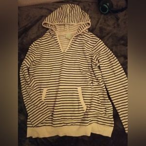 Long Sleeve Black & White Striped Tee Shirt